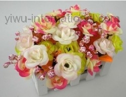 Yiwu Artificial Flower Factory sell 15 Heads Lovely Rose