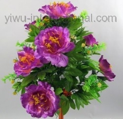 Yiwu China Flower Producer sell 18 Heads Silk Poeny