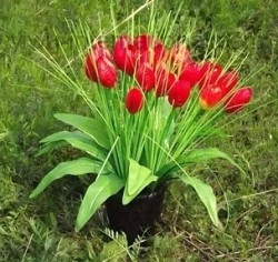Yiwu China Artificial Flower Trade sell 7 Heads Tulip