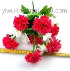 Yiwu China Flower Factory sell 7 Heads Silk Carnation 