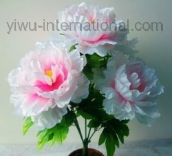 Yiwu China Simulation Flower Agent sell 5 Heads Poeny