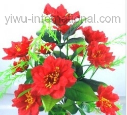 Yiwu China Simulation Flower Trade 12 Heads Silk Flower