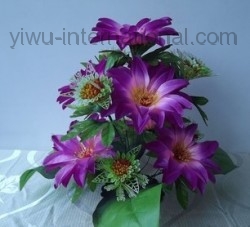 Yiwu China Simulation Flower Producer sell 7 Heads Big Rose