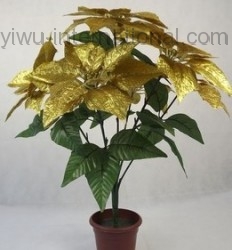 Yiwu Agent of Artificial Flower Sell 7 Heads Christmas Flower 