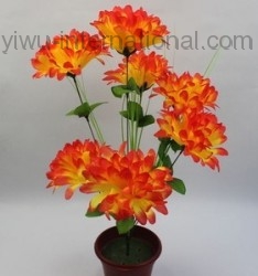 Yiwu Market of Artificial Flower sell 7 Heads Big Chrysanthemum