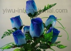 Yiwu China Simulation Flower Producer sell 7 Heads Big Rose
