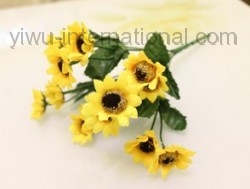 Yiwu China Market of Aritificial Flower sell 15 heads Sunflower