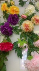 Yiwu China Market of Silk Flower sell 3 Heads of Poeny