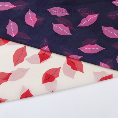 Yiwu Women Skirt Dress Fashion Clothes Fabric Wholesale Red Lip Chiffon Cloth Trade Agent