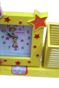 CK-10 yiwu yellow clock with pen holder