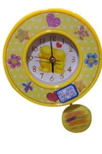 CL-25 yiwu yellow color lovely clock decoration
