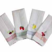 TW-1 yiwu fruit embroider tea towel 