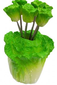 FF-23 cabbage shaped steel fruit forks 