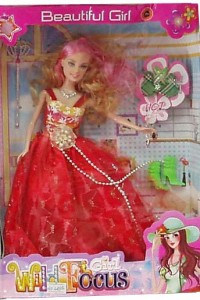 3288B yiwu red dress beautiful doll