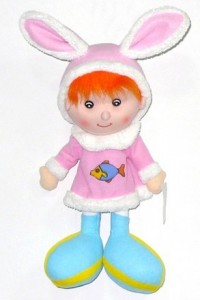 928-8 rag stuffed rabbit ear girl doll