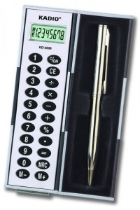 KD-2006 yiwu gift pocket calculator with ballpen
